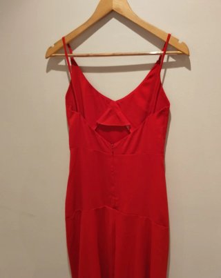 Vestido fiesta rojo largo tirantes