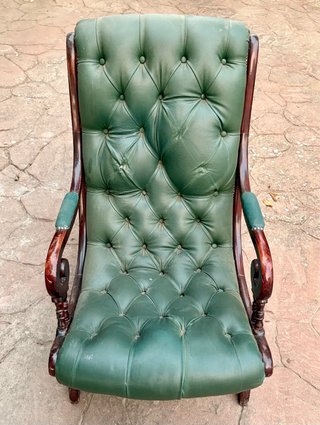 Sillón Vintage Piel Verde