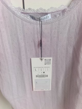 Top tirantes lencero Zara lavanda Talla L