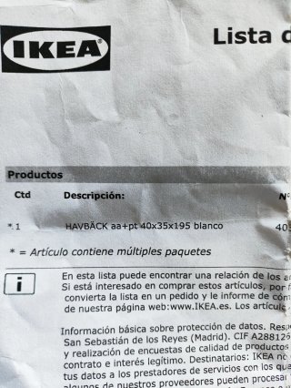 Armario de baño blanco. Referencia IKEA HÄVBACK.