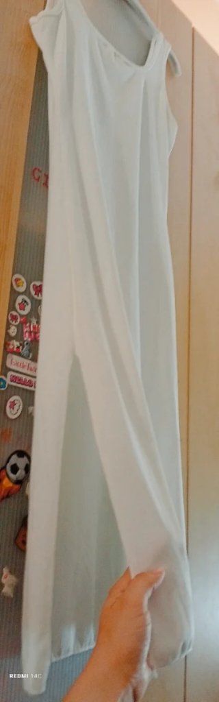 Abito fresco con spacco 95%viscosa BiancoTagliaUn.