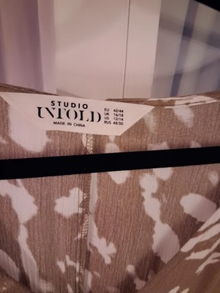 Vestido Ulla Popken caqui estilo japonés T.42/44