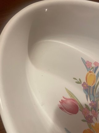 Pirofila ceramica floreale lunghezza 33 cm