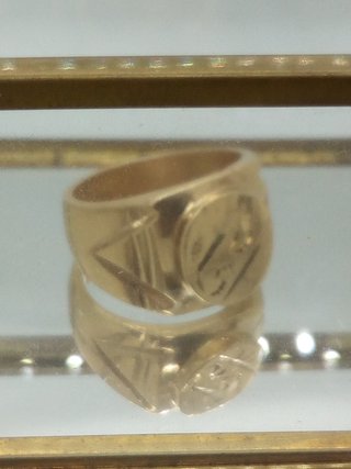Anillo sello vintage hombre 16,34 g color oro