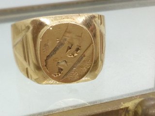 Anillo sello vintage hombre 16,34 g color oro