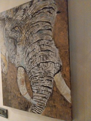 Quadro Elefante  55 x 75 cm Dipinto a olio