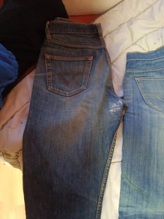 2 Vaqueros Hombre Azules