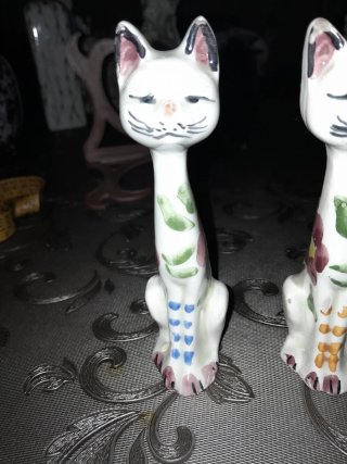 Pareja Gatitos Cerámica Decorativos