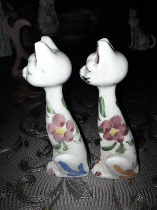 Pareja Gatitos Cerámica Decorativos