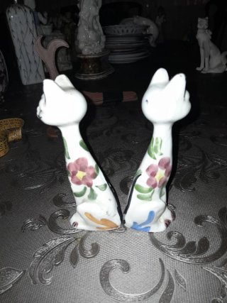 Pareja Gatitos Cerámica Decorativos