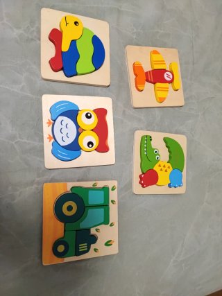 5 Puzzles Madera Animales y Vehículos