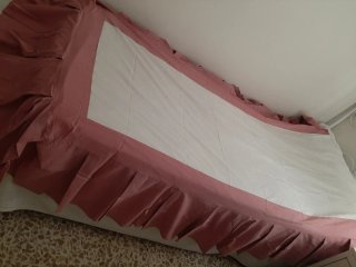 Volante rosa para cama de 90cm