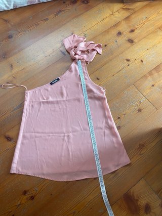 Missguided top mono spalla rosa albicocca.Taglia S