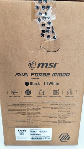 Torre PC MSI MAG Forge M100R Negra