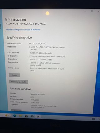 Dell Inspiron 7570 P70F Intel i7-8550U
