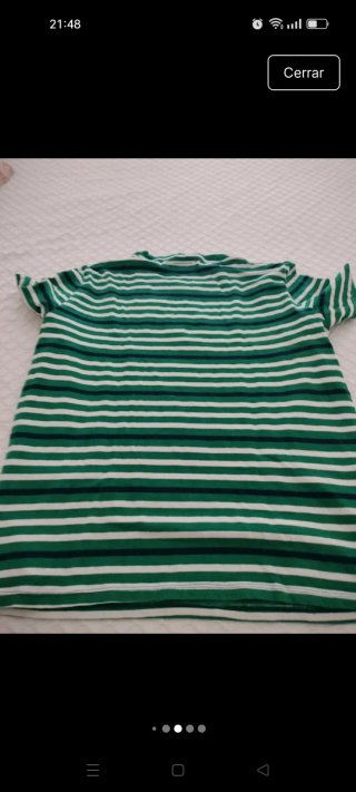 Camiseta Guess Rayas Verde y Blanca Chico