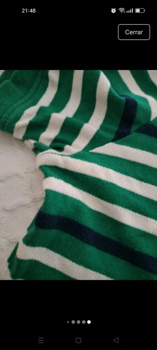 Camiseta Guess Rayas Verde y Blanca Chico