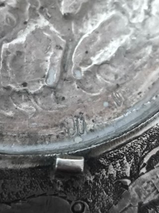 Polvera antigua plata 925 con ciervo