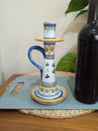 Antiguo porta velas palmatoria  Talavera de la Rei