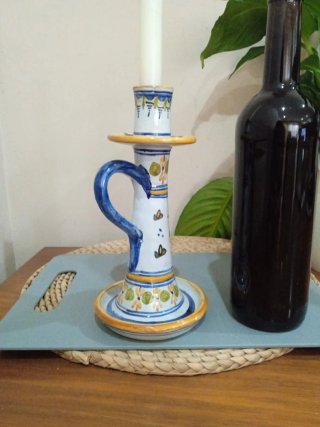 Antiguo porta velas palmatoria  Talavera de la Rei