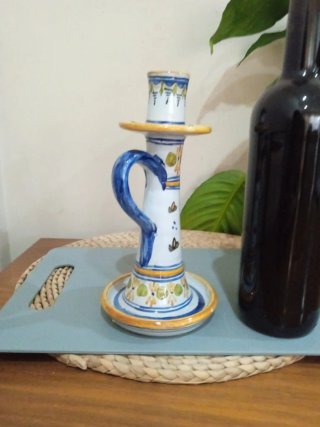 Antiguo porta velas palmatoria  Talavera de la Rei