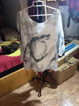 Blusa transparente estampada