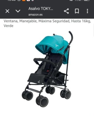 Carrito de bebé impecable Asalvo TOKY verde