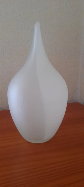 Jarrón Vintage Minimalista Vidrio Blanco
