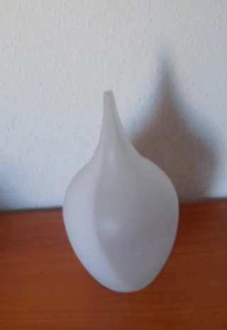 Jarrón Vintage Minimalista Vidrio Blanco