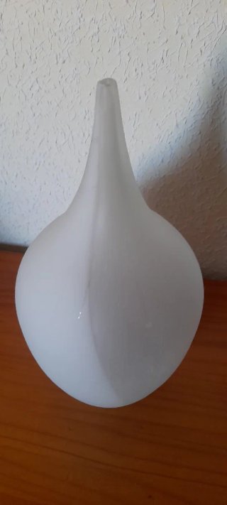 Jarrón Vintage Minimalista Vidrio Blanco