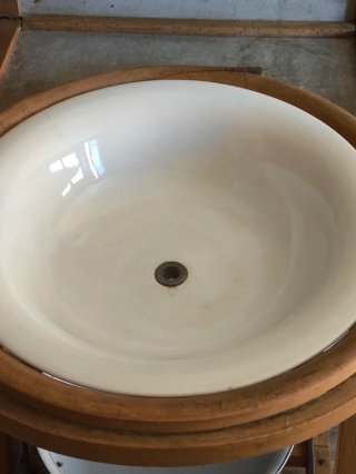 LAVABO ANTIGUO PORCELANA PA MUEBLE MADERA VINTAGE