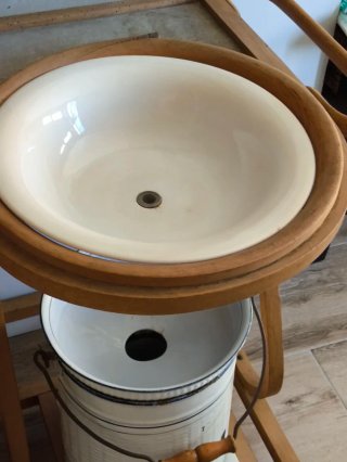 LAVABO ANTIGUO PORCELANA PA MUEBLE MADERA VINTAGE