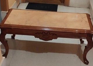 Mesa de centro vintage mármol y madera