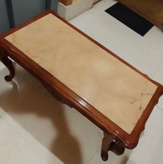 Mesa de centro vintage mármol y madera
