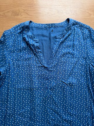 Vestido camisero TEX azul lunares talla L