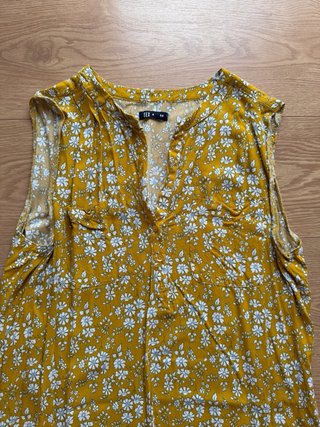 Blusa TEX mostaza flores mujer talla 44