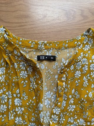 Blusa TEX mostaza flores mujer talla 44