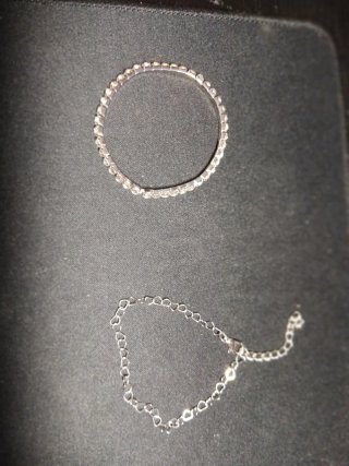 Conjunto de 2 pulseras plateadas