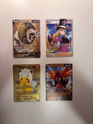 Lote 4 Cartas Pokémon V y Entrenador