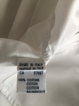 Camicia cotone bianca con applicazioni rosse