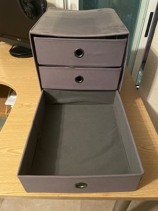 Cajonera de tela gris