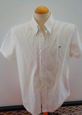 Camisa Tommy Hilfiger Denim Blanca Manga Corta L