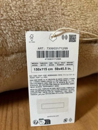 Puff Borreguito Zara Home 150x115