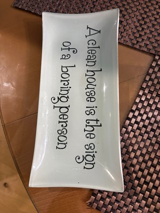 Plato decorativo de vidrio