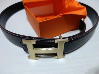 Cinturón Hermes Marrón Hebilla Dorada
