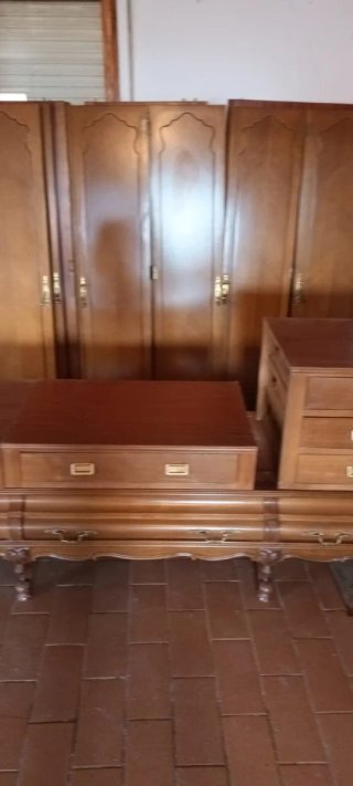 Armario de madera con puertas talladas