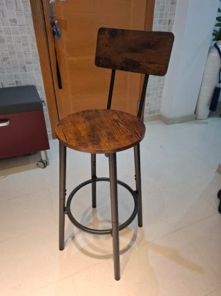 Taburete alto madera metal 95x32x37cm