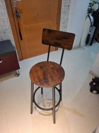 Taburete alto madera metal 95x32x37cm