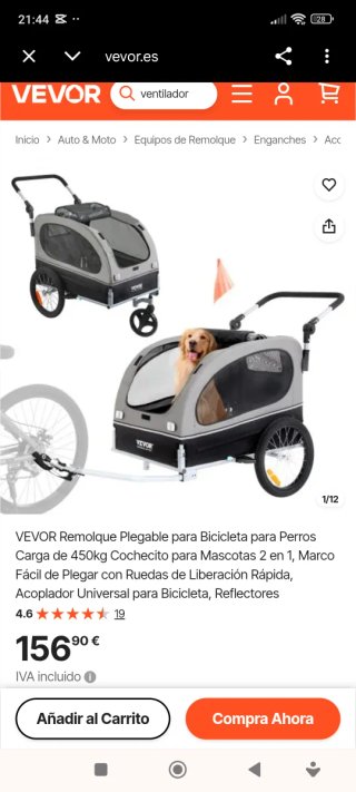 Remolque VEVOR para bicicleta 2 en 1