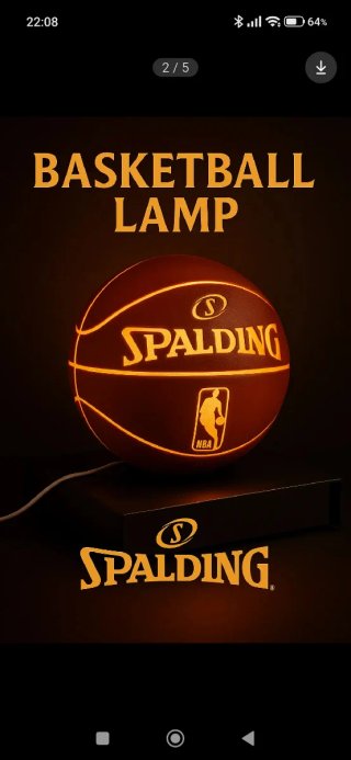 Lampada Spalding Palla Basket 24cm